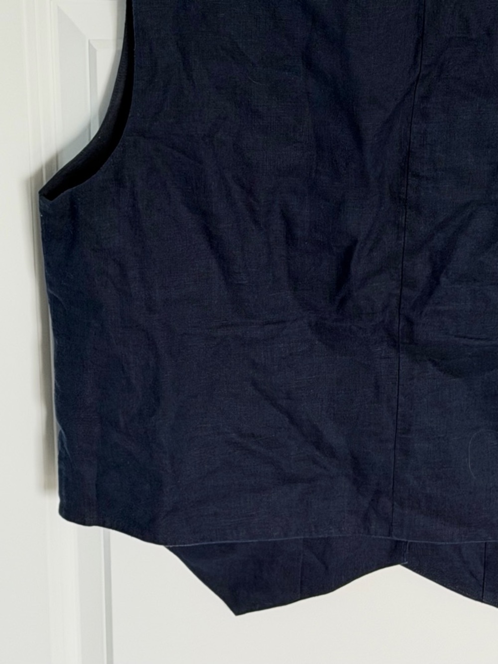 Quince Women's Deep Navy 100% European Linen Vest Size Medium 39848 - Picture 9 of 14